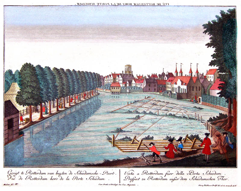 Gezicht op Rotterdam 1740 Probst